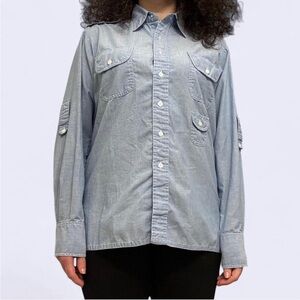 Windbreaker Vintage Chambray Safari Utility Shirt